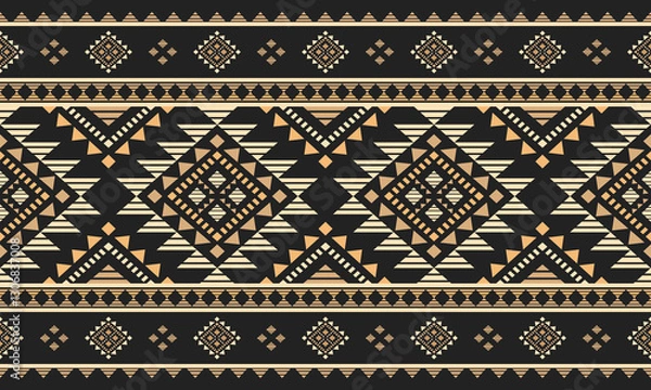 Fototapeta Southwest Aztec geometric Native American Mexican Navajo tribal ethnic boho indian texture ornament seamless pattern fabric colorful design vector for woven textile printing blanket rug carpet fashion