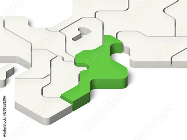 Fototapeta 日本地図　三重県（背景透過, 影付き）