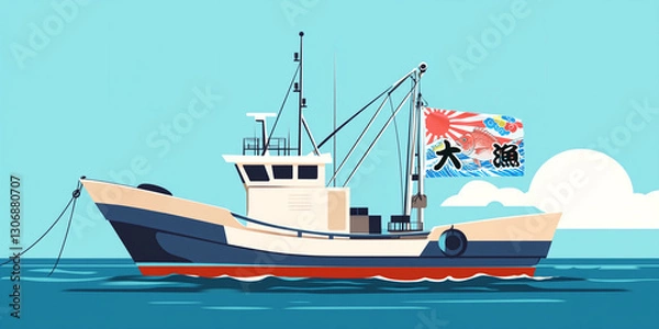 Fototapeta 停泊中の日本漁船