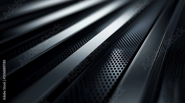 Fototapeta Sleek Corporate Background with Metallic Silver and Hexagonal Patterns