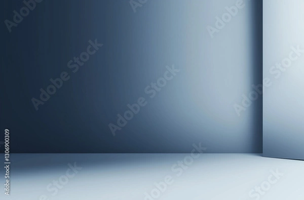 Fototapeta Abstract blurred studio background with empty space for product display. Vector illustration in a blue-grey color