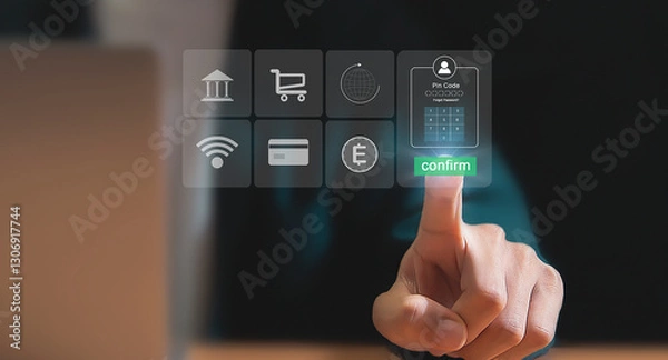 Fototapeta Password-safe online financial transactions	