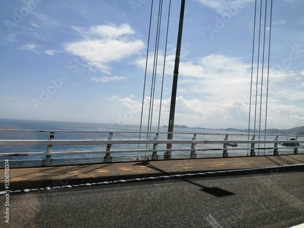 Fototapeta It says "Naruto" in Japanese. In the Naruto Strait, Tokushima Prefecture, Japan, the ocean creates swirling waves due to special tidal currents.