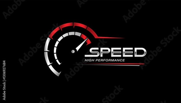 Fototapeta Speed of flaming speedometer for racing event. vector eps10
