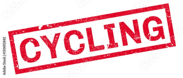 Fototapeta Cycling rubber stamp. Grunge design with dust scratches. Effects can be easily removed for a clean, crisp look. Color is easily changed.