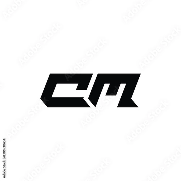 Fototapeta CM monogram logo design letter text name symbol monochrome logotype alphabet character simple logo