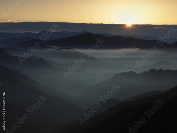 Obraz 夜明けの雲海