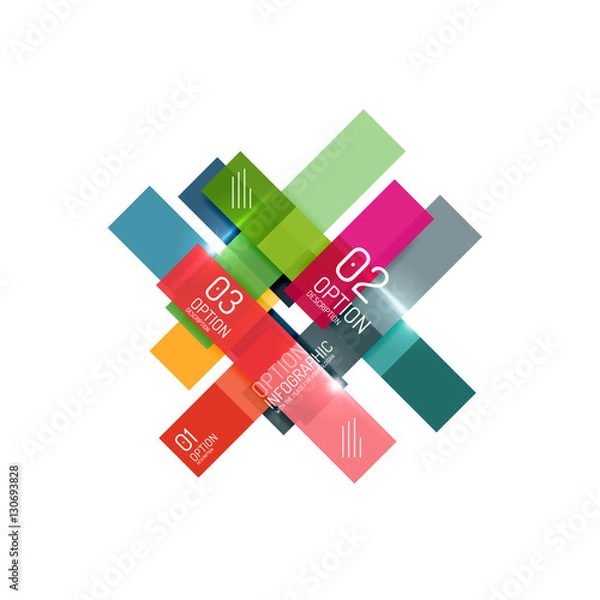 Fototapeta Geometric abstract composition with text and options
