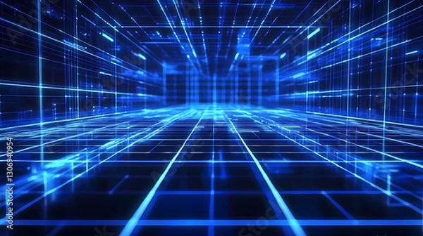 Fototapeta Futuristic Tech Space with Lines and Shapes