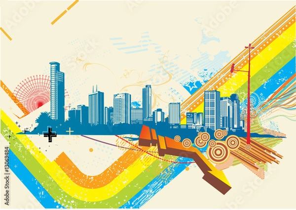 Obraz retro style summer urban background