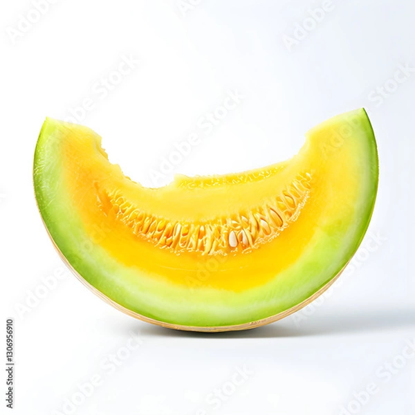 Fototapeta Fresh melon slice isolated on white background with clipping path
