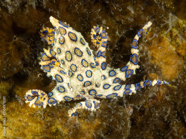 Obraz Blue-ringed octopus (Hapalochlaena lunulata)