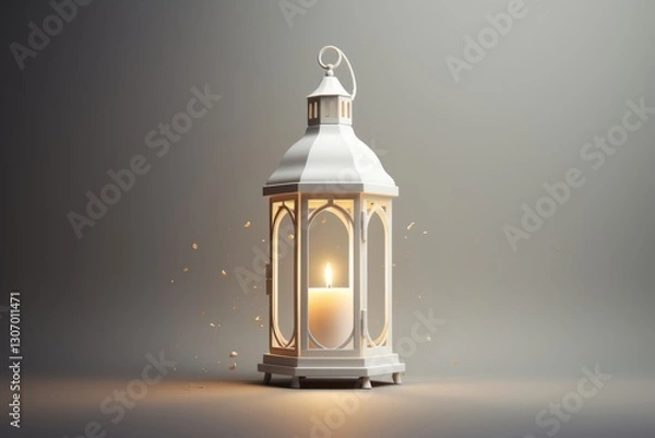 Fototapeta Luxury Ramadan lantern lamp architecture illuminated.