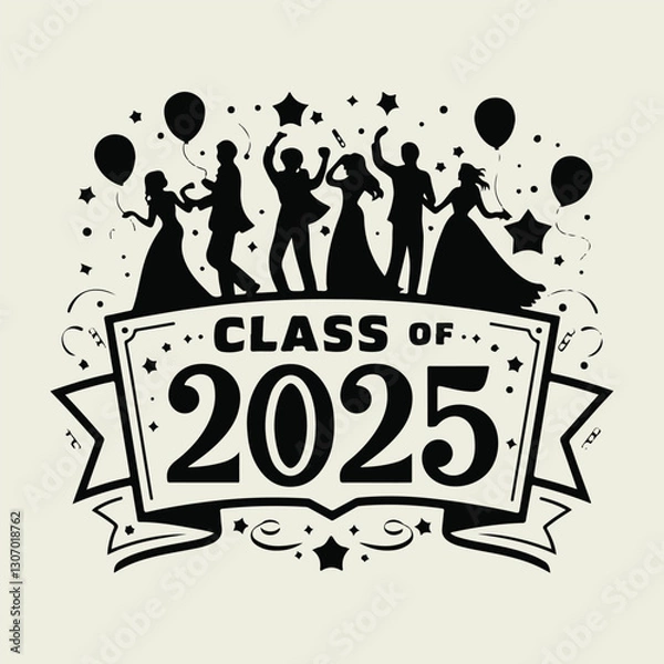 Fototapeta Dazzling Prom 2025 Captivating Class Celebration in Vector Art