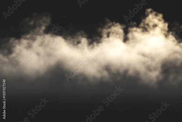 Obraz Ethereal mist enveloping a dark landscape, with soft light breaking through the clouds
