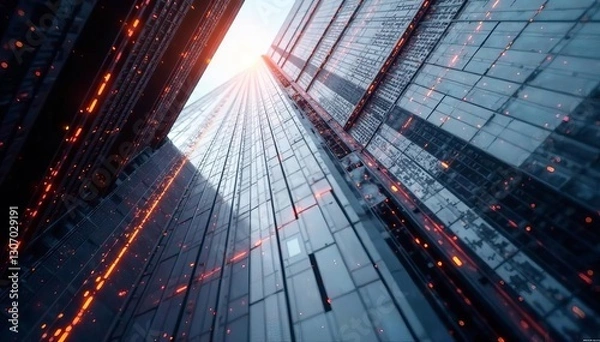 Obraz Overlapping black stripes, angular modern texture, contrast, wallpaper, banner