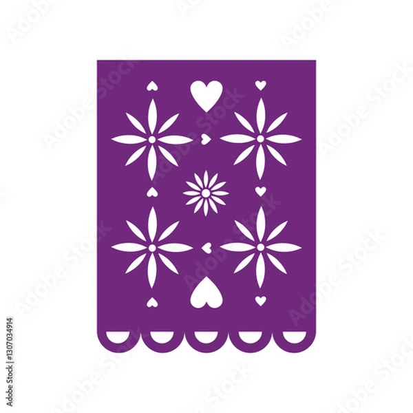 Fototapeta Mexican bunting for Day of the Dead, Dia de los Muertos. Horizontal colorful bunting. mexico fiesta celebration. multicolored template with hanging traditional mexican flags. icon illustration