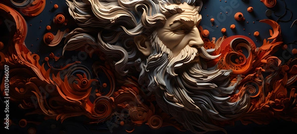 Obraz ,quilling paper zeus, ai generative
