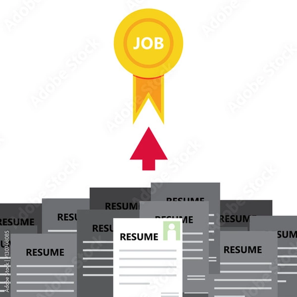 Obraz vector illustration of resume and job search concept