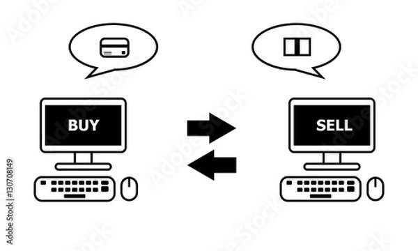 Obraz vector illustration of online shopping concept line design