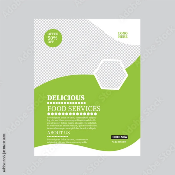 Fototapeta Restaurant Flyer Template 50% Off! Easy to Customize