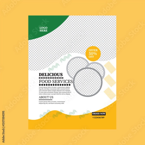 Fototapeta Restaurant Flyer Template 50% Off! Easy to Customize