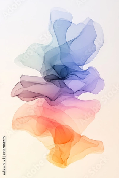 Obraz A minimalist art piece depicting an adaptive spectral haze, where gentle washes of shifting hues