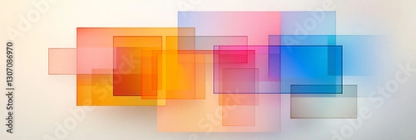 Fototapeta Bold editorial approach with layered digital patterns, dynamic gradients, and sharp, angular design