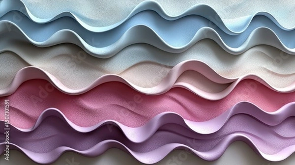 Fototapeta Pastel Fabric Ripples, Abstract Design