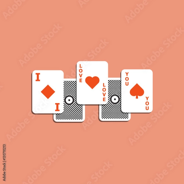 Obraz vector illustration of playing card and love concept