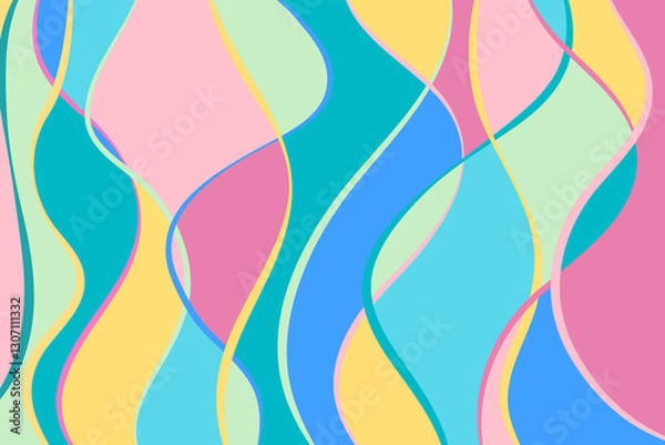 Fototapeta Abstract background with hand drawn doodle lines art.