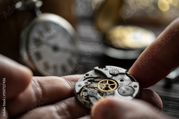 Obraz Watchmaker's workshop, mechanical watch repair