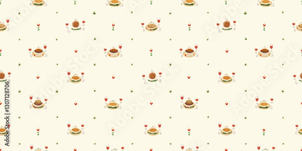 Obraz Seamless pattern with a childlike, whimsical style, capturing the spirit of Passover Eve.