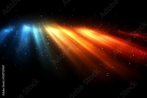 Fototapeta Rays Streaming From Light In Space