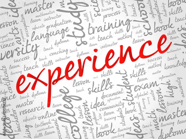 Fototapeta Experience word cloud collage, education concept background