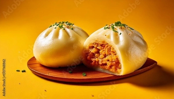 Fototapeta stuffed steamed bun