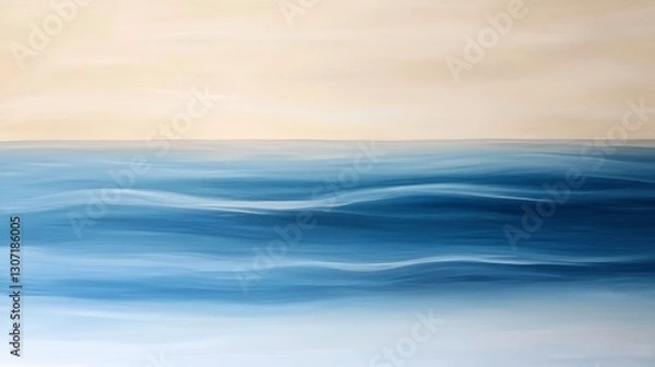 Fototapeta Soft gradient with light beige and blue hues, gently blending, evoking a calm and peaceful atmosphere