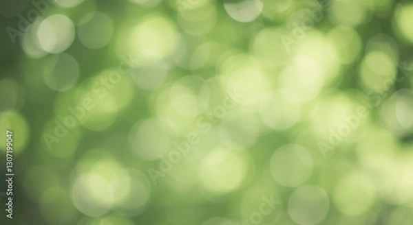 Obraz Soft green bokeh background with blurred lights creating a serene atmosphere