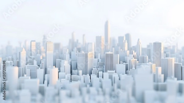 Obraz Abstract white city skyline