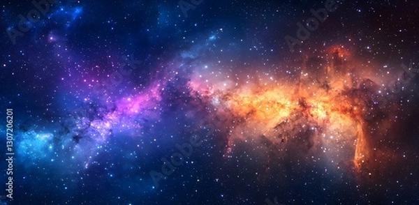 Fototapeta Colorful nebula with stars in deep space