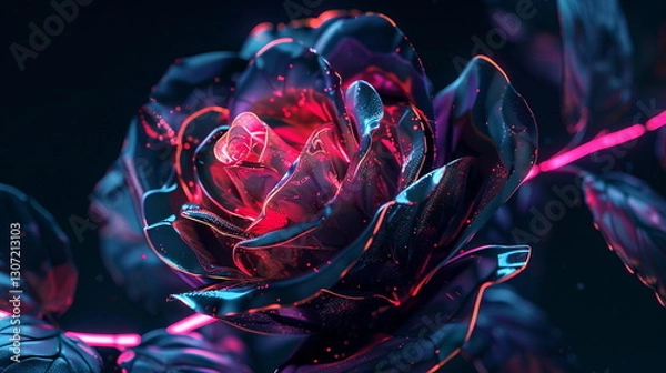 Obraz Cyberpunk rose background