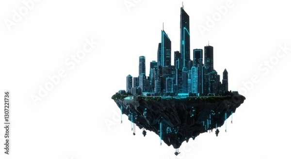 Fototapeta Futuristic Hovering Cityscape