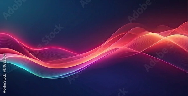 Fototapeta Colorful abstract waves flowing harmoniously in a digital design representing energy and creativity, created by ai generated