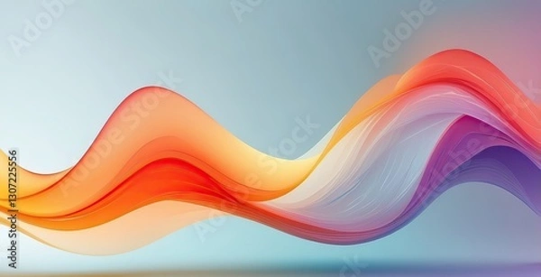 Fototapeta Colorful abstract waves flow across a smooth background, created by ai generated
