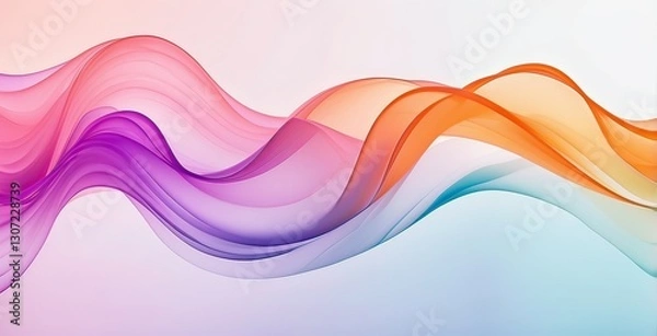 Fototapeta Colorful flowing waves create a mesmerizing abstract design in vibrant hues, created by ai generated
