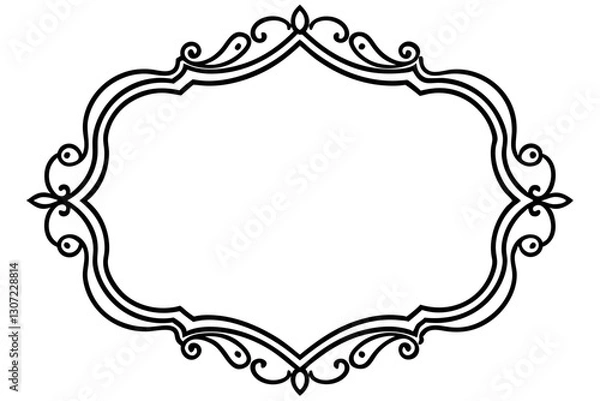 Obraz Luxurious Gold Baroque Frame Vector for Royal-Themed Designs

