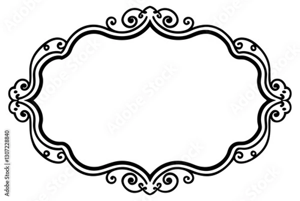 Obraz Luxurious Gold Baroque Frame Vector for Royal-Themed Designs


