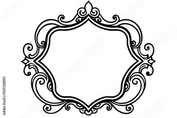 Obraz Luxurious Gold Baroque Frame Vector for Royal-Themed Designs

