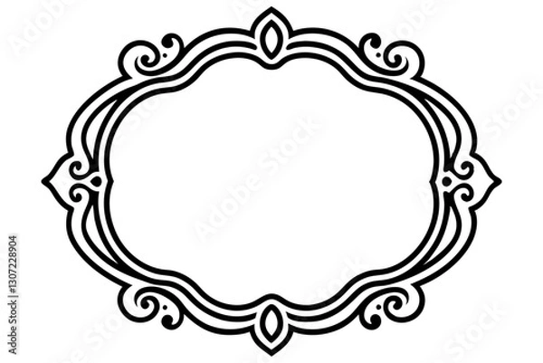 Obraz Luxurious Gold Baroque Frame Vector for Royal-Themed Designs


