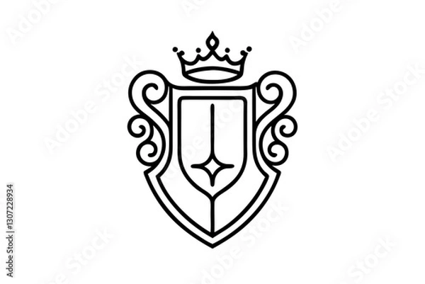 Obraz Elegant Gold Baroque Crest Vector Illustration

